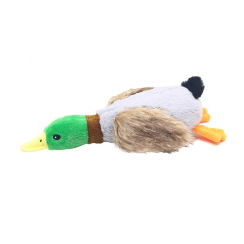 Plush duck squeaky dog toy