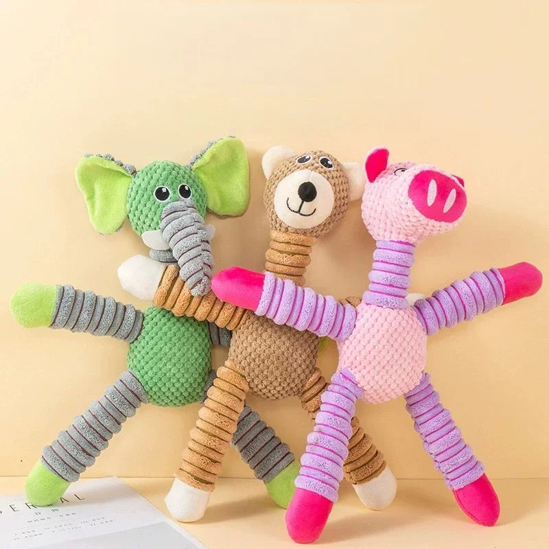 Animal shaped squeaky dog toy