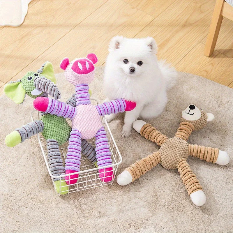 Animal shaped squeaky dog toy
