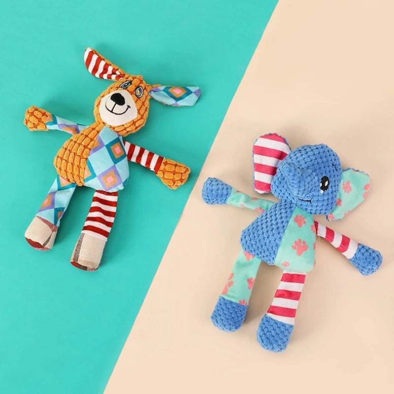 Plush squeaky dog toy, soft bite resistant, interactive chew toy