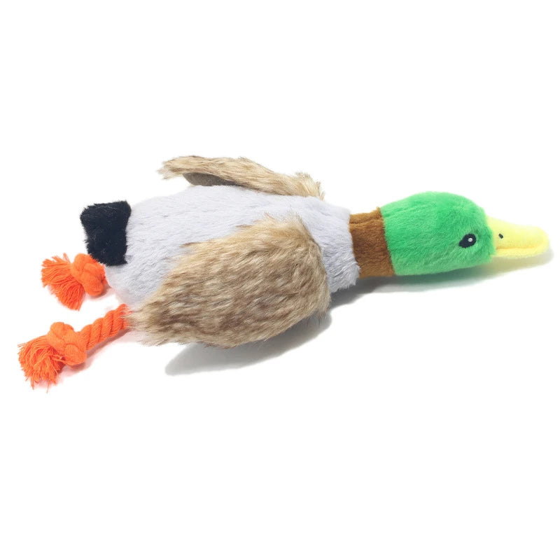 Plush duck squeaky dog toy