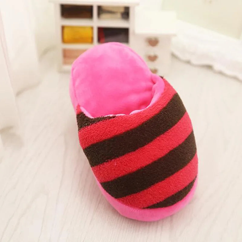 slipper shaped dog toy with squeaker