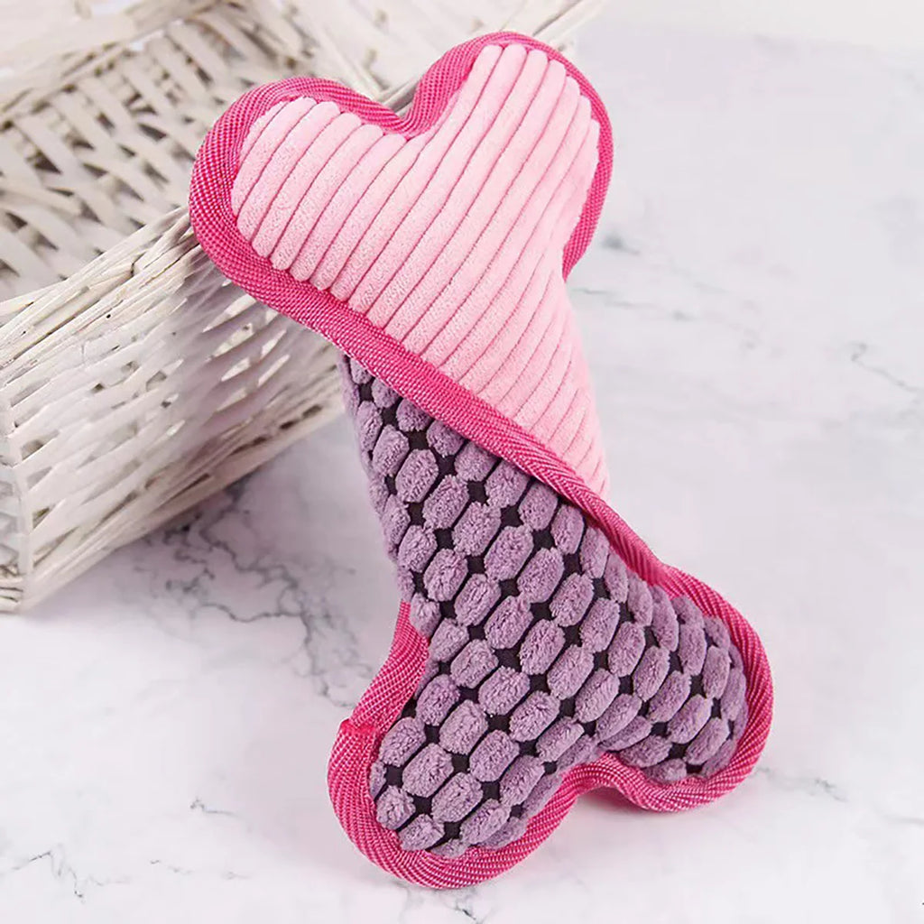 Bone shaped dog toy with squeaker